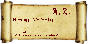 Murvay Károly névjegykártya